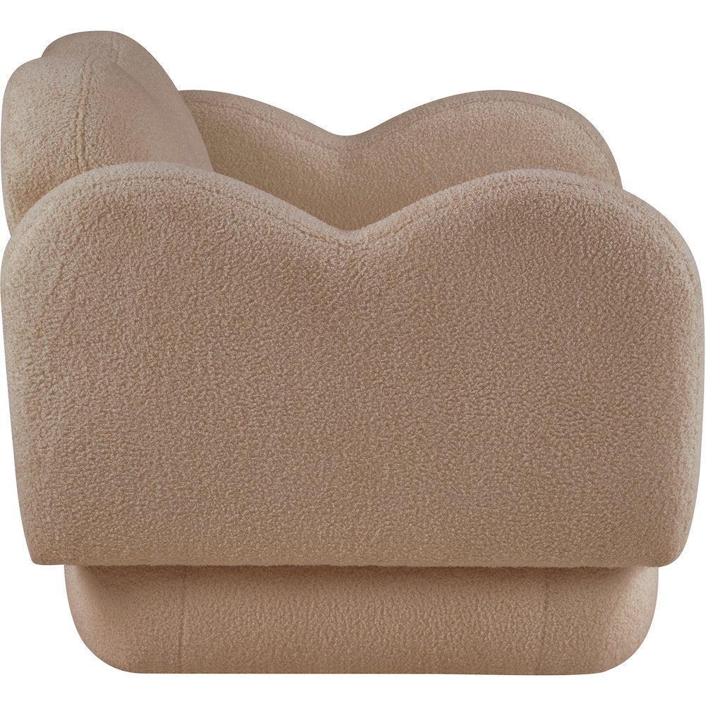 Bloom Beige Teddy Fabric Chair