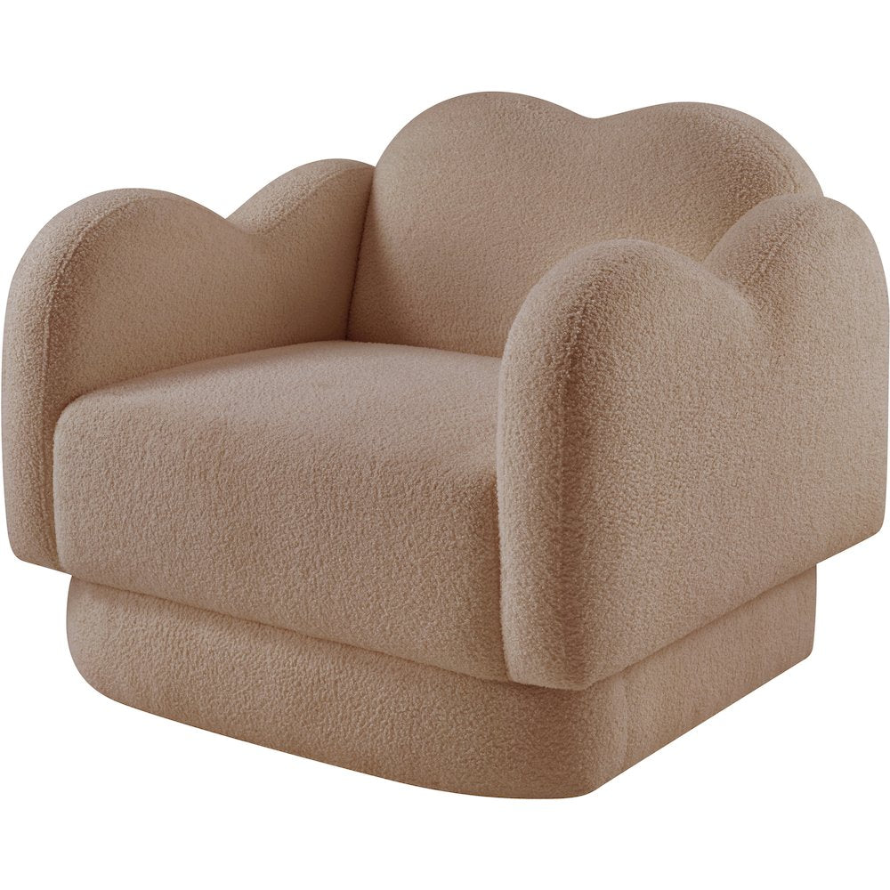 Bloom Beige Teddy Fabric Chair