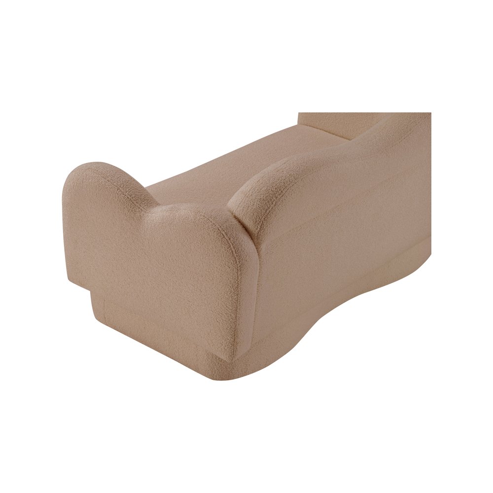 Bloom Beige Teddy Fabric Loveseat