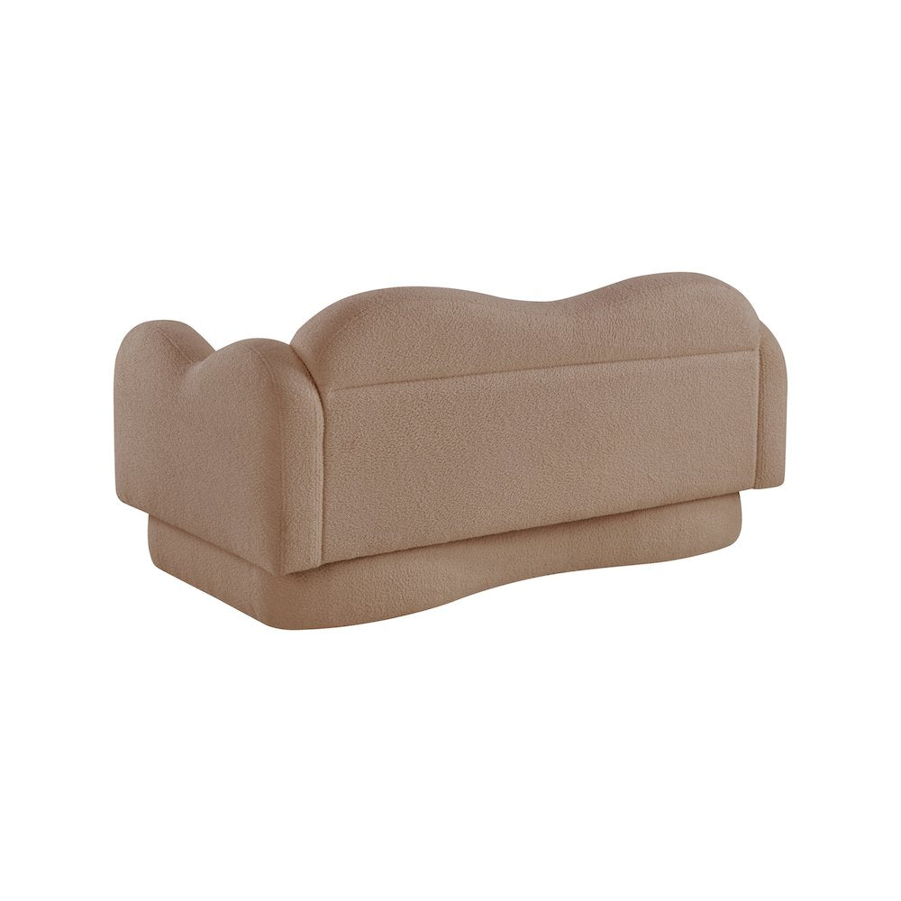Bloom Beige Teddy Fabric Loveseat