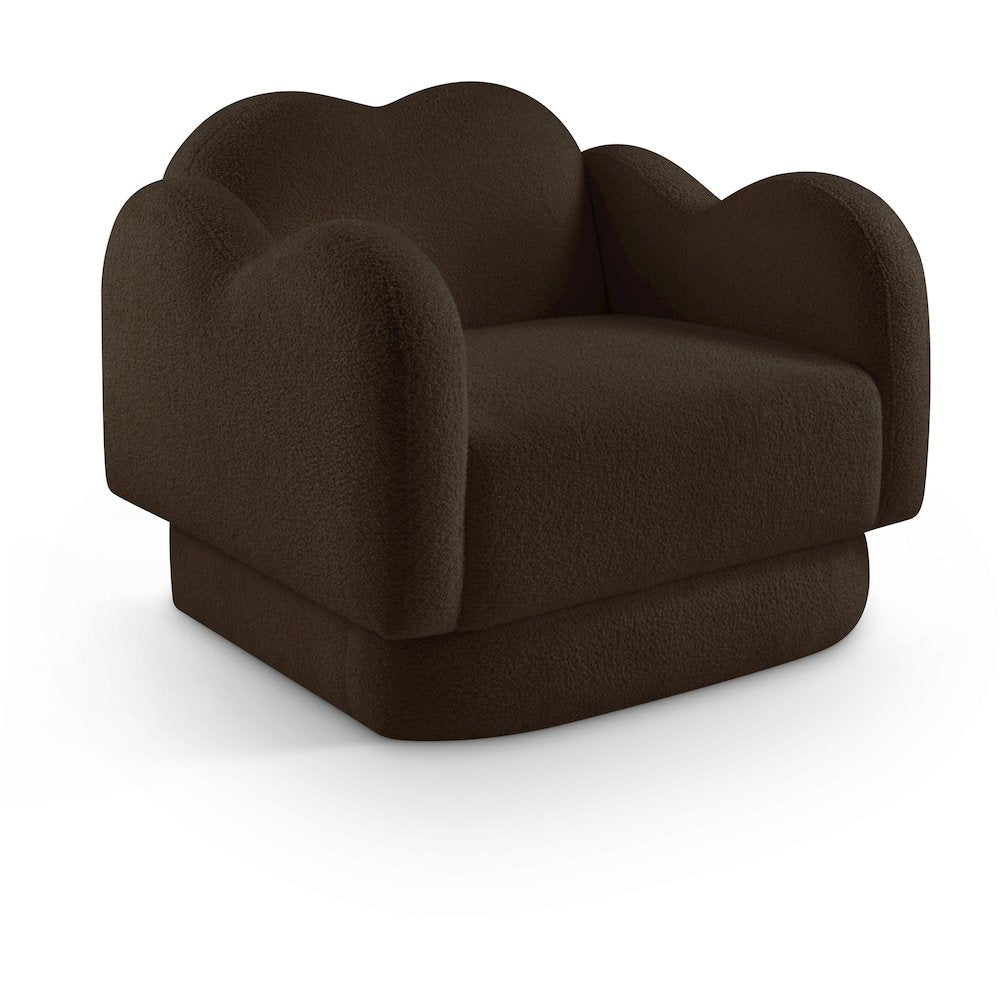 Bloom Brown Teddy Fabric Chair
