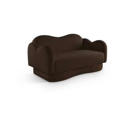 Bloom Brown Teddy Fabric Loveseat