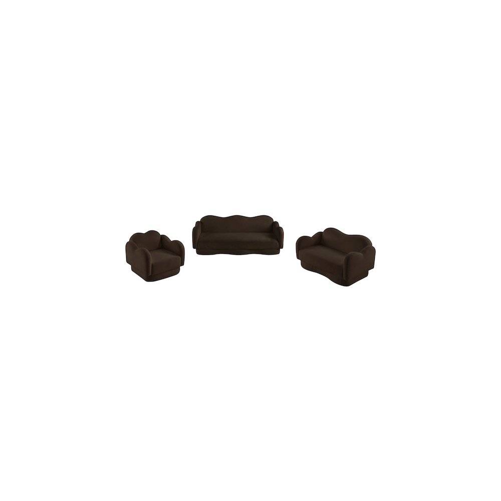 Bloom Brown Teddy Fabric Loveseat
