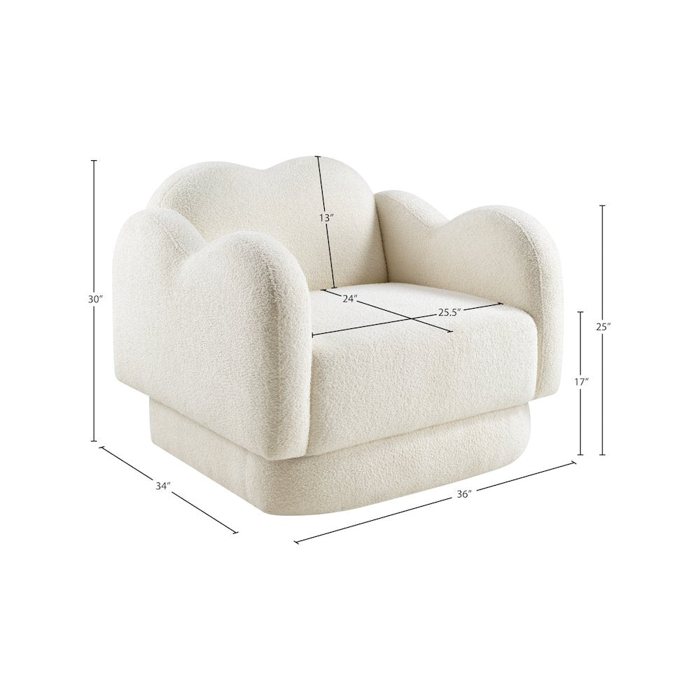 Bloom Cream Teddy Fabric Chair