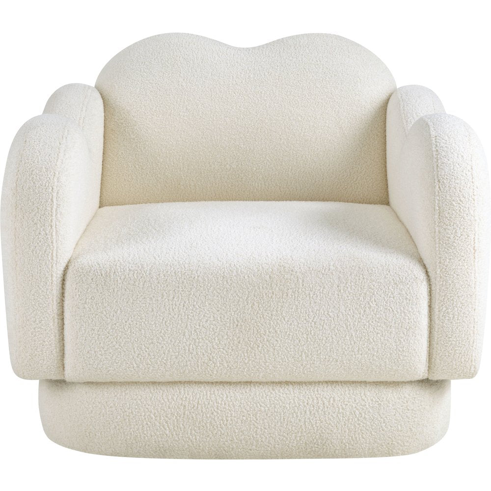 Bloom Cream Teddy Fabric Chair