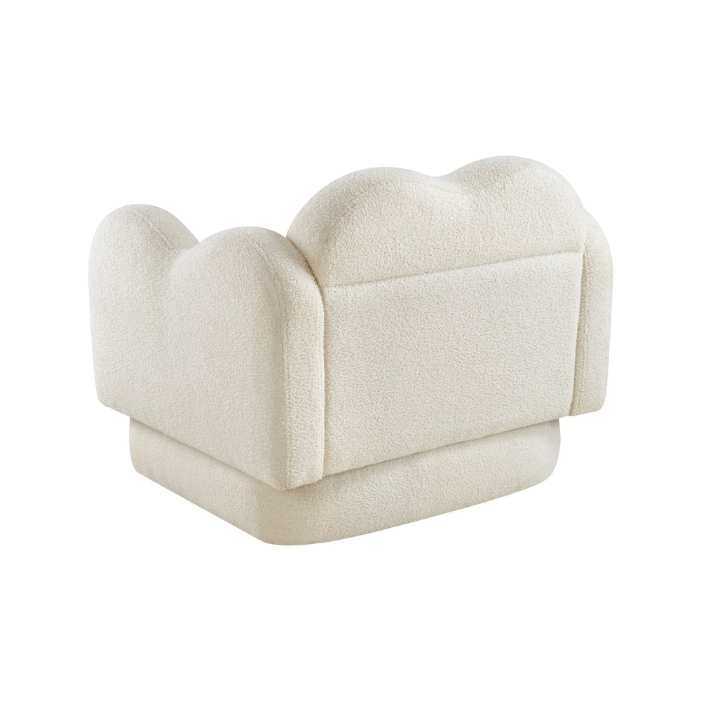Bloom Cream Teddy Fabric Chair