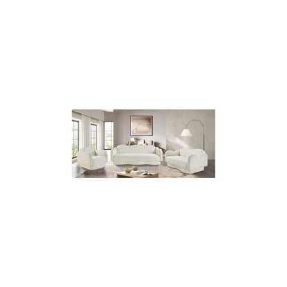 Bloom Cream Teddy Fabric Chair