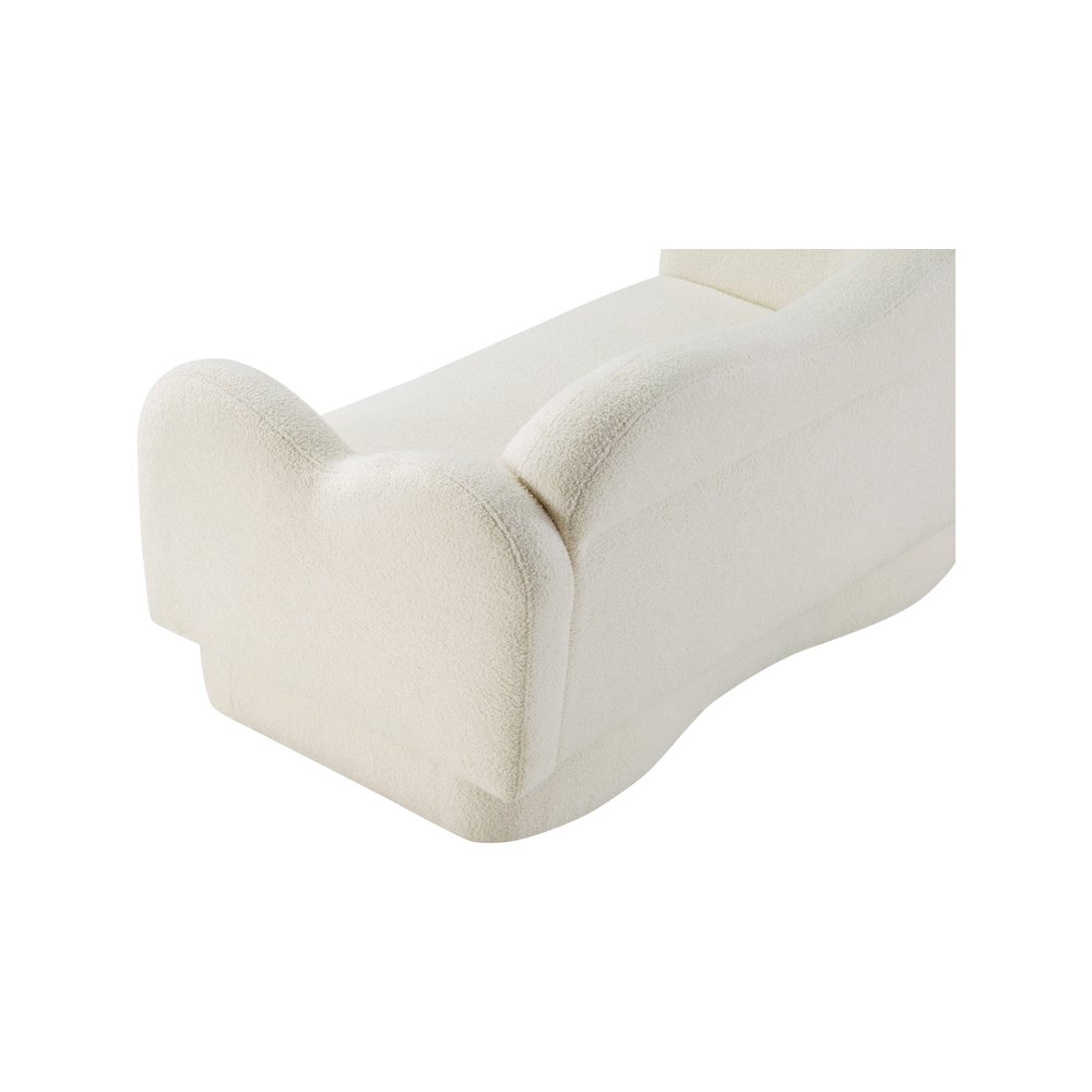 Bloom Cream Teddy Fabric Loveseat