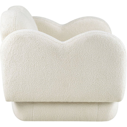 Bloom Cream Teddy Fabric Loveseat