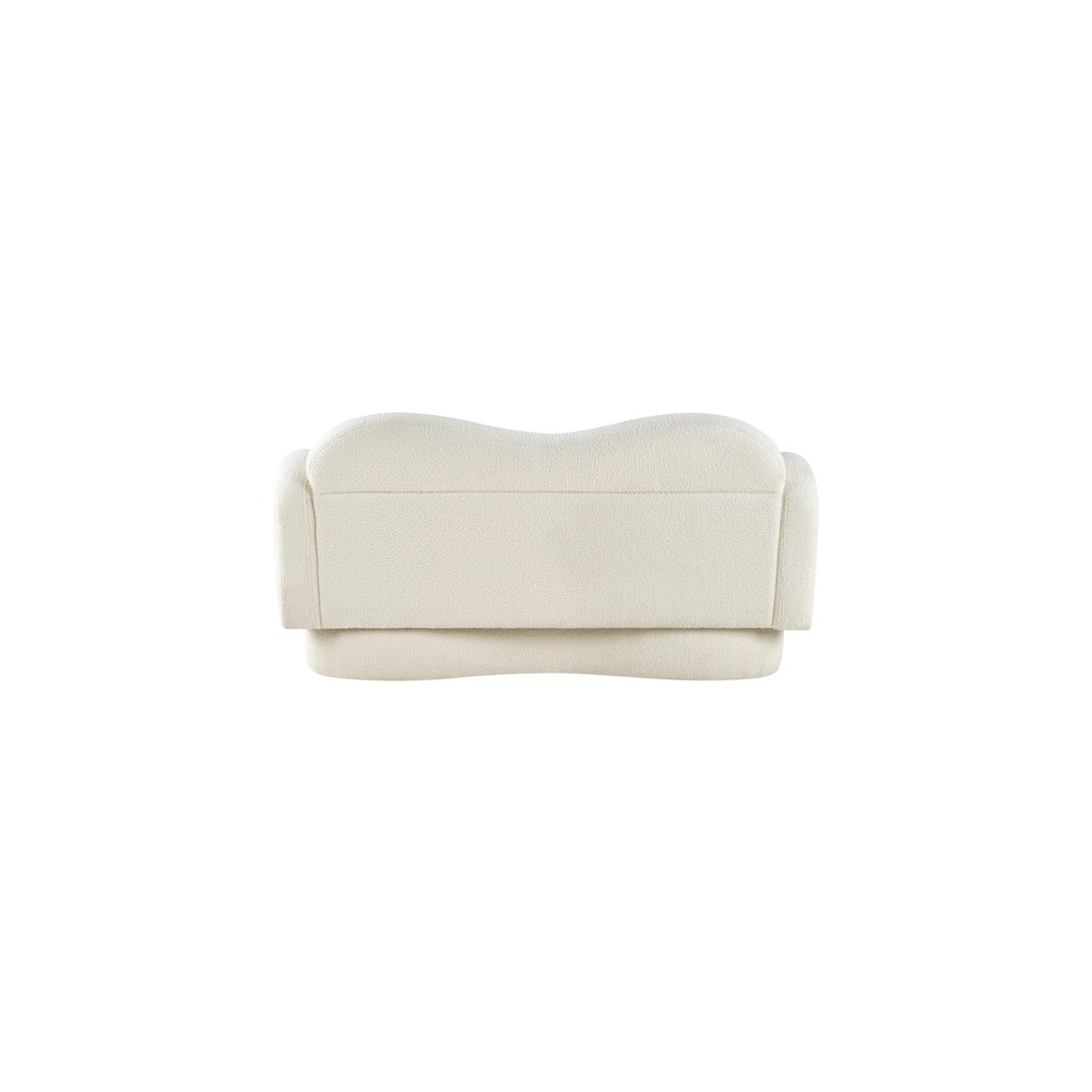 Bloom Cream Teddy Fabric Loveseat