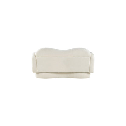 Bloom Cream Teddy Fabric Loveseat