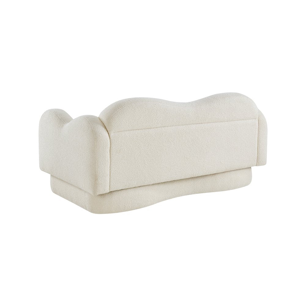 Bloom Cream Teddy Fabric Loveseat