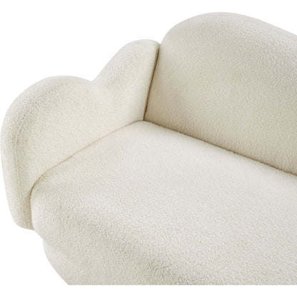 Bloom Cream Teddy Fabric Loveseat