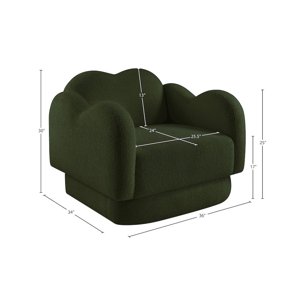 Bloom Green Teddy Fabric Chair