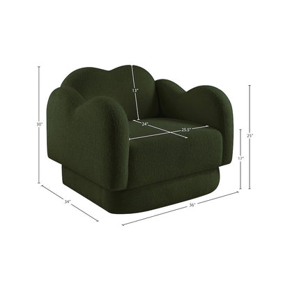Bloom Green Teddy Fabric Chair