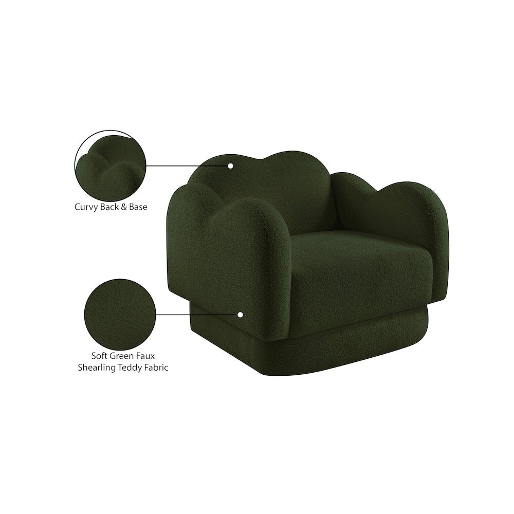 Bloom Green Teddy Fabric Chair