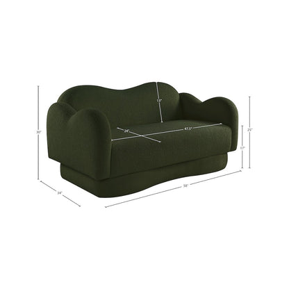 Bloom Green Teddy Fabric Loveseat