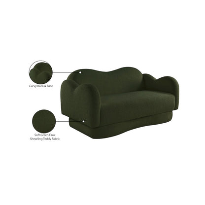 Bloom Green Teddy Fabric Loveseat
