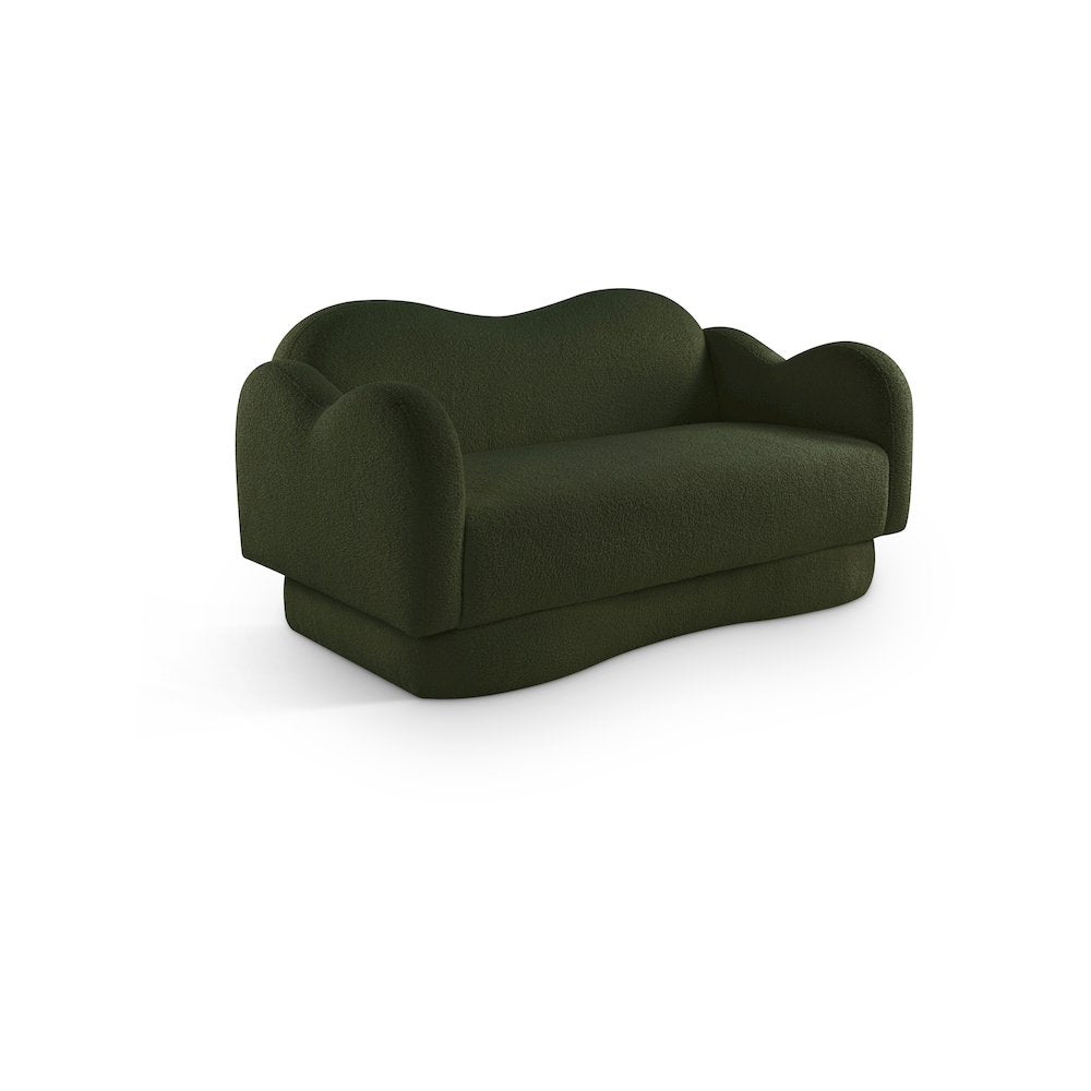 Bloom Green Teddy Fabric Loveseat