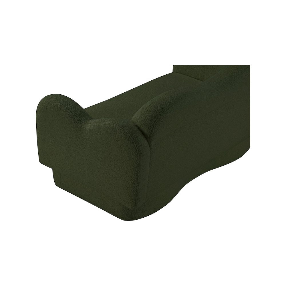 Bloom Green Teddy Fabric Loveseat