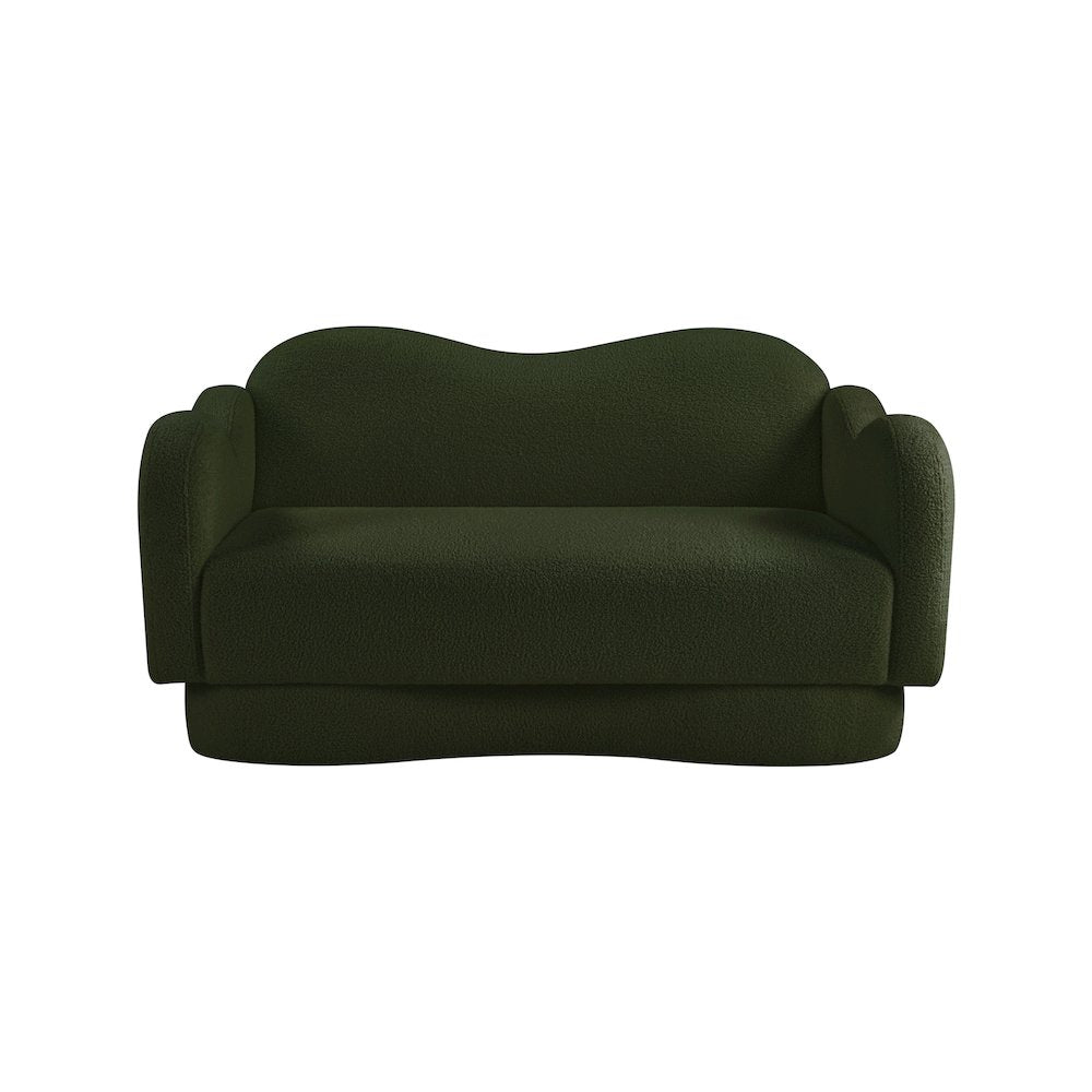 Bloom Green Teddy Fabric Loveseat