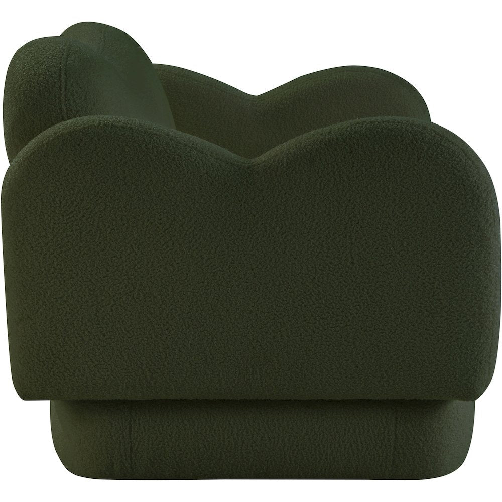 Bloom Green Teddy Fabric Loveseat
