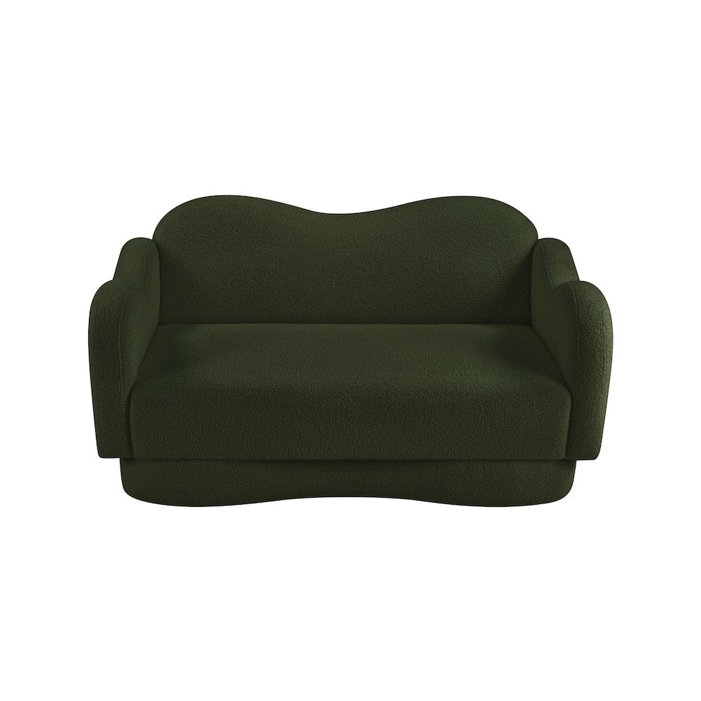 Bloom Green Teddy Fabric Loveseat