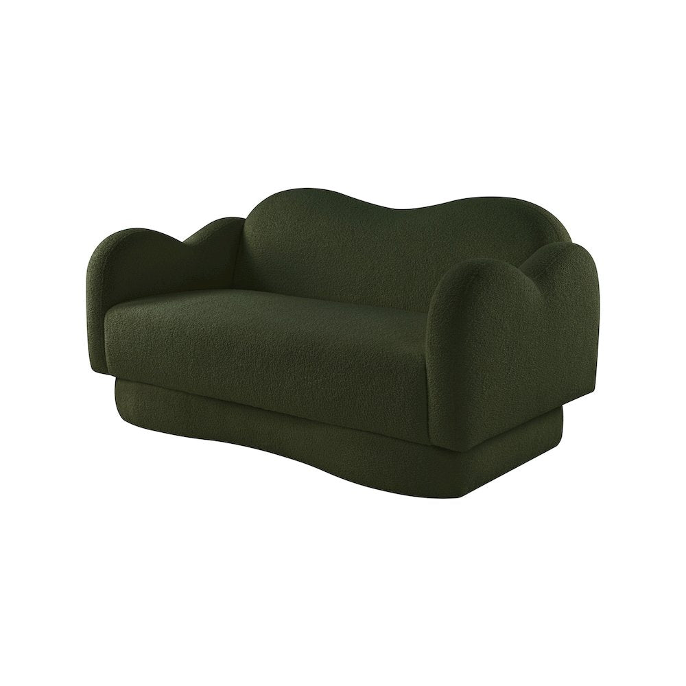 Bloom Green Teddy Fabric Loveseat