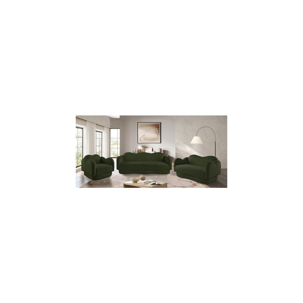 Bloom Green Teddy Fabric Sofa