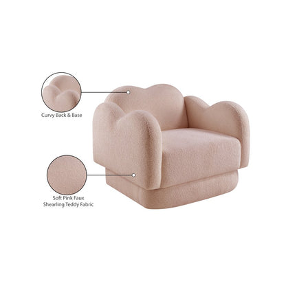 Bloom Pink Teddy Fabric Chair