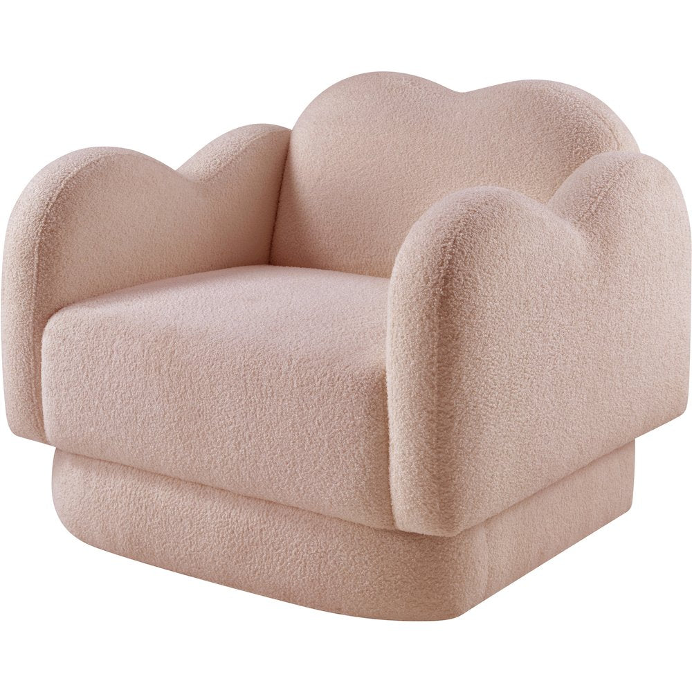 Bloom Pink Teddy Fabric Chair