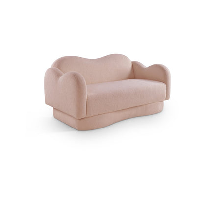 Bloom Pink Teddy Fabric Loveseat
