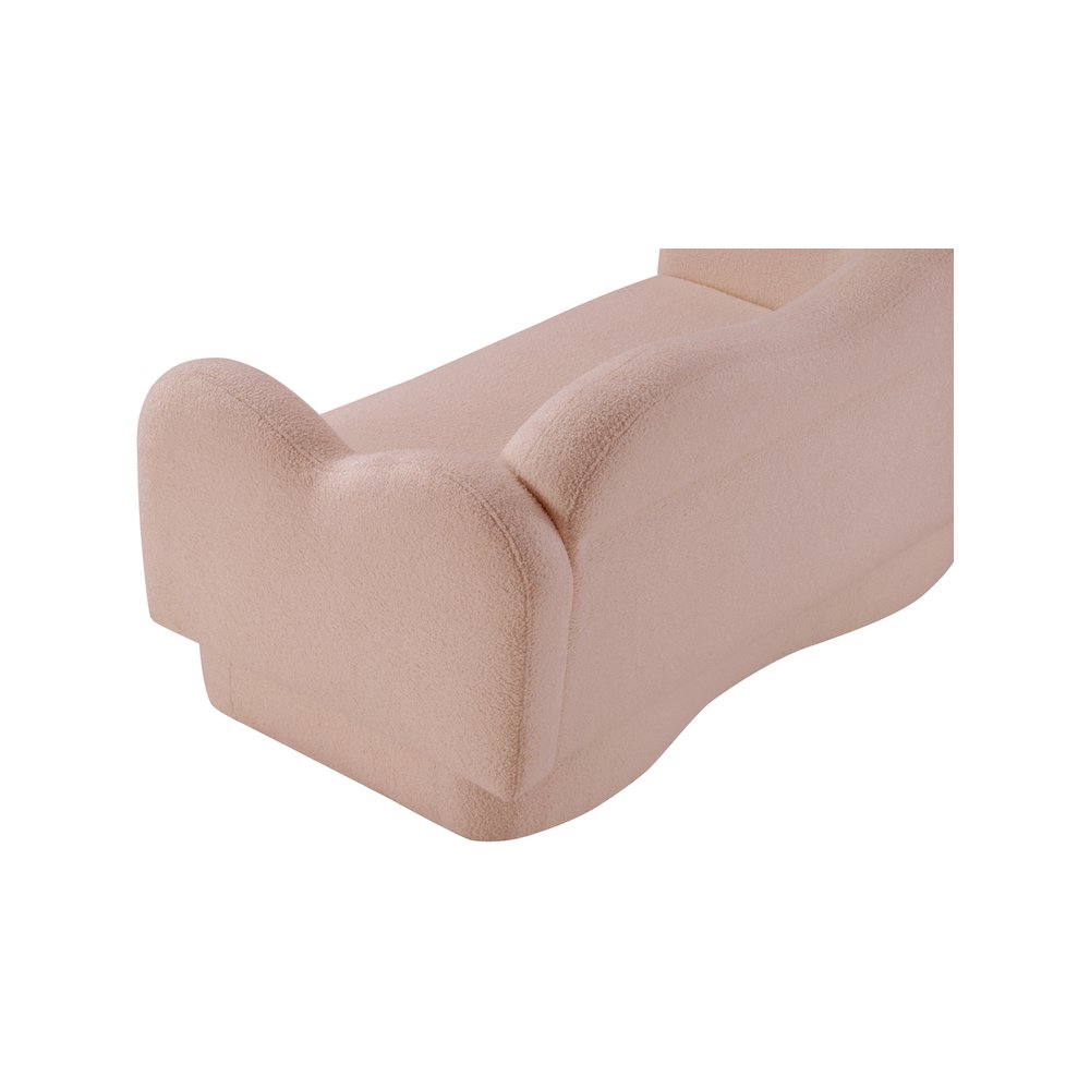 Bloom Pink Teddy Fabric Loveseat