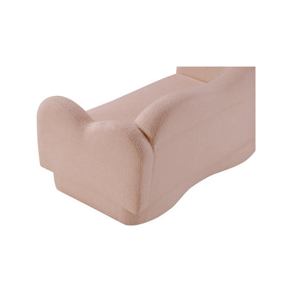 Bloom Pink Teddy Fabric Loveseat