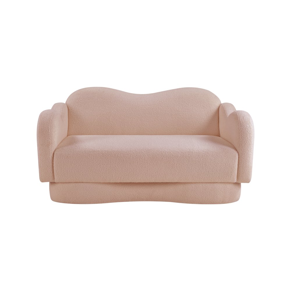 Bloom Pink Teddy Fabric Loveseat