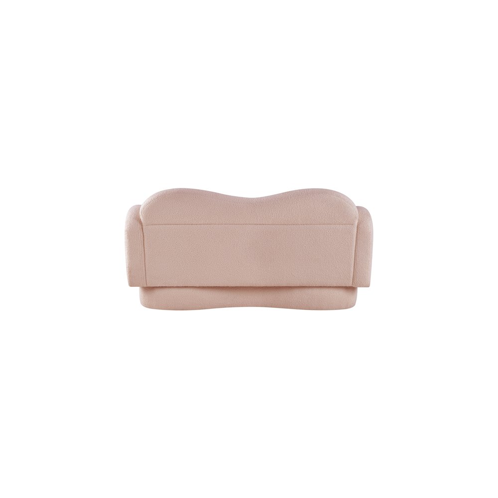 Bloom Pink Teddy Fabric Loveseat