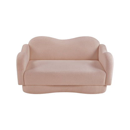 Bloom Pink Teddy Fabric Loveseat