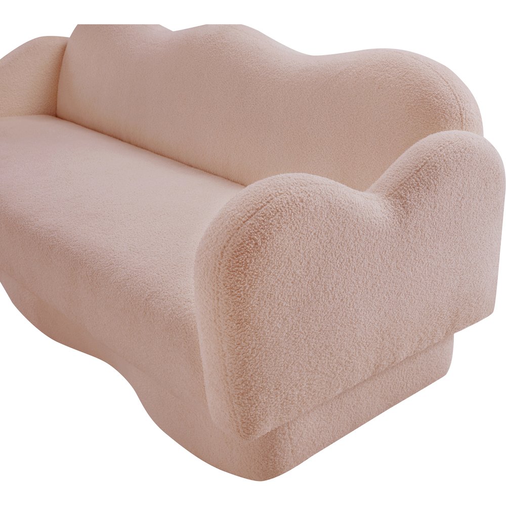 Bloom Pink Teddy Fabric Sofa