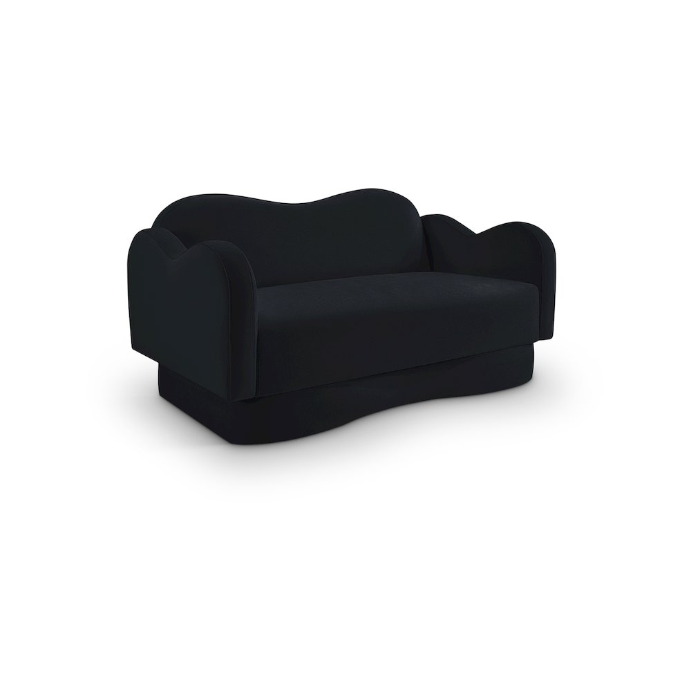 Bloom Black Velvet Loveseat