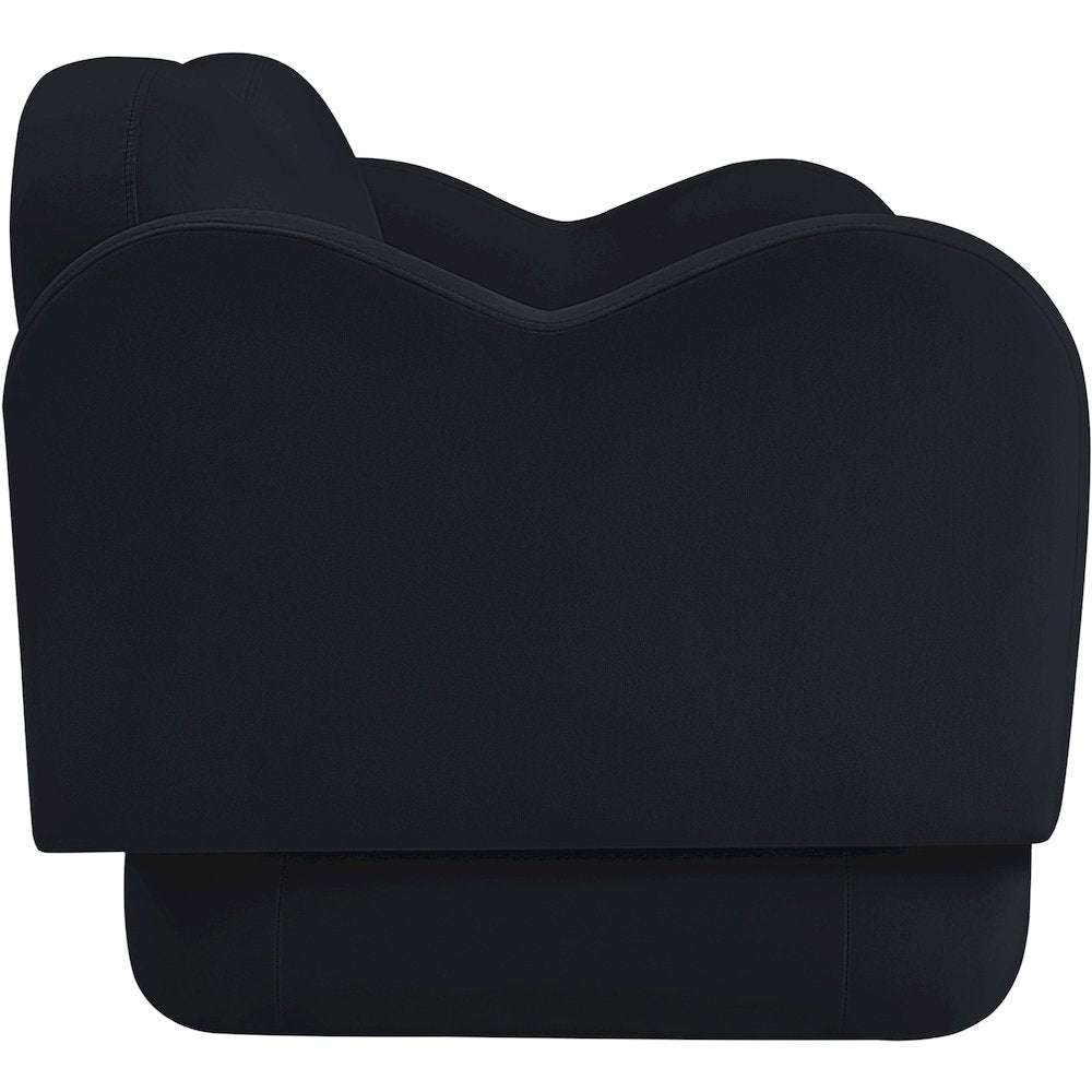 Bloom Black Velvet Loveseat