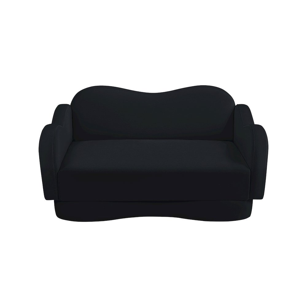 Bloom Black Velvet Loveseat