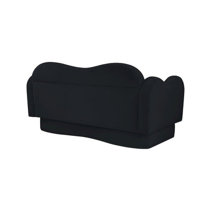 Bloom Black Velvet Loveseat