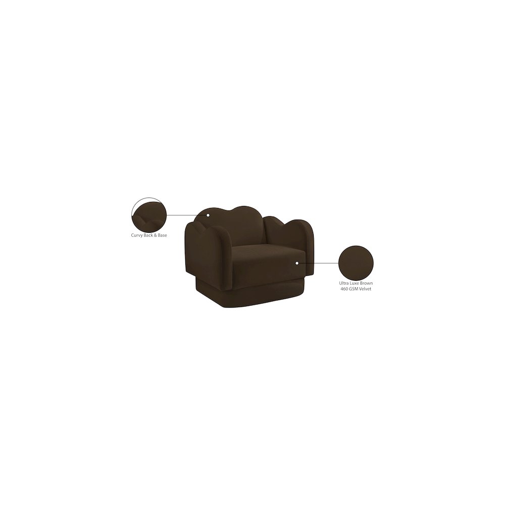 Bloom Brown Velvet Chair