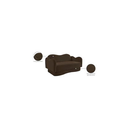 Bloom Brown Velvet Loveseat