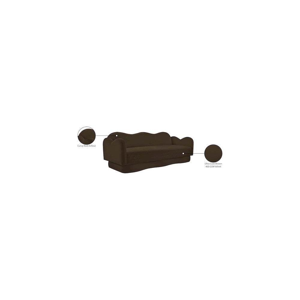 Bloom Brown Velvet Sofa