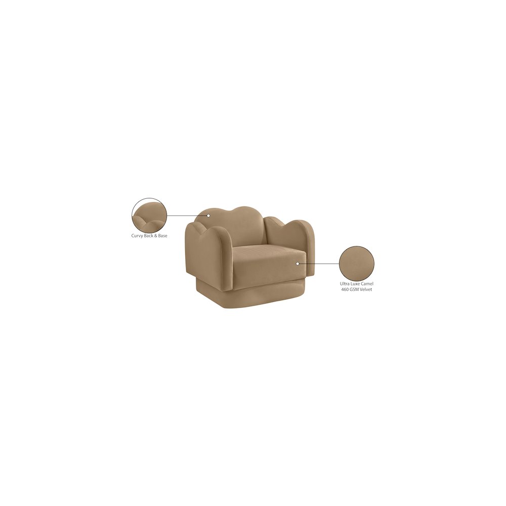 Bloom Camel Velvet Chair