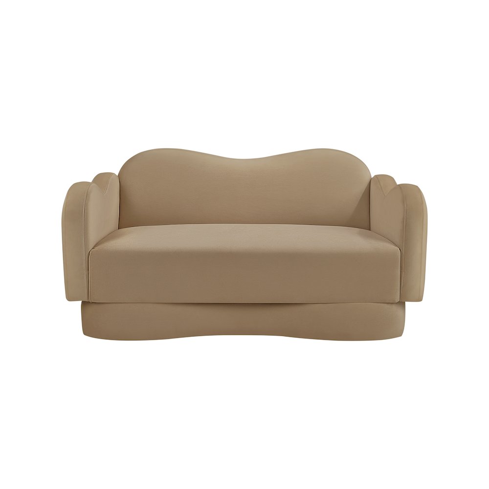 Bloom Camel Velvet Loveseat
