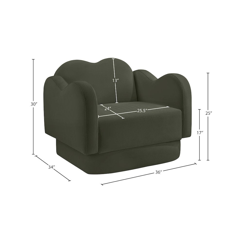 Bloom Green Velvet Chair