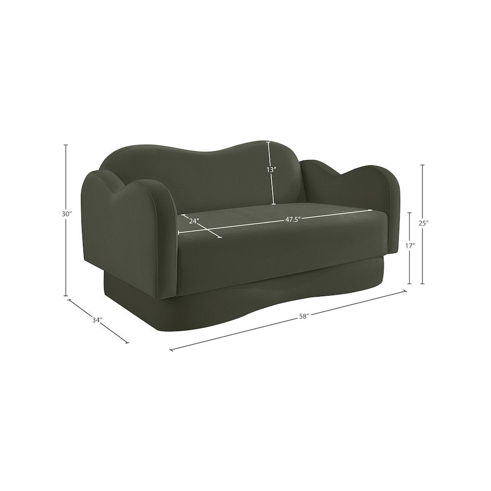 Bloom Green Velvet Loveseat