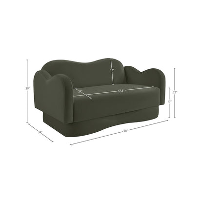 Bloom Green Velvet Loveseat